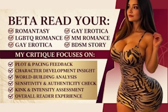 beta read your romantasy, lgbtq romance, gay erotica, mm romance and bdsm story