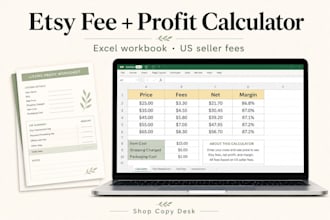 set up your etsy fee and product costing calculator in excel