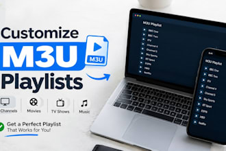 customize m3u playlists for live tv app, restream, 8k server with panel, xciptv