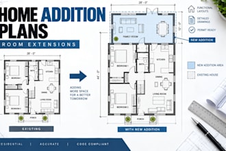 create home addition plans, extension with room addition drawings