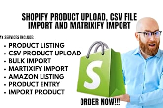 do shopify product upload, CSV file product import or matrixify import format