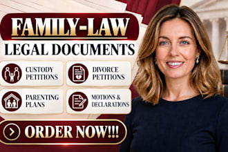 draft custody, divorce petitions and family law legal documents