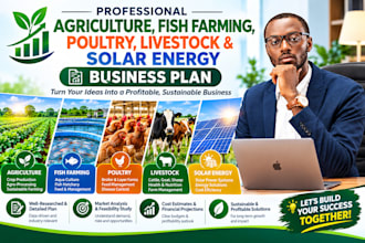 write an agriculture fish farming poultry livestock solar energy business plan