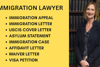 draft immigration letters, asylum statements, visa petitions, and waivers