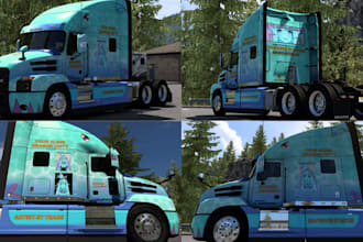 create custom 3d quality ets 2 and ats skin and trucks, ets trailer