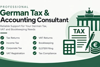 do german tax consultant, tax filing, bookkeeping  and vat for businesses
