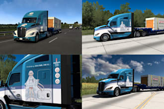 create custom 3d quality ets 2 and ats skin and trucks, ets trailer