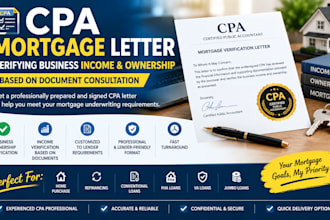 prepare a CPA mortgage letter verifying business income and ownership
