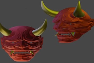 design 3d mask, 3d helmet, cosplay armor, custom mask stl for 3d printing