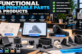 do functional 3d printable parts products cad models stl files for 3d printing