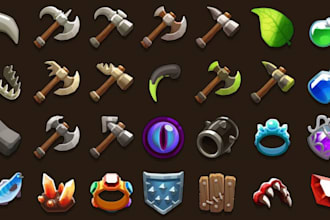 design game icons, inventory icons, item icons
