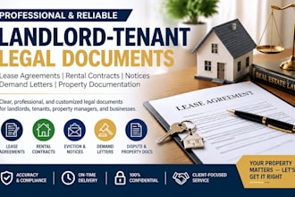 draft landlord tenant lease agreements, rental contracts and legal documents
