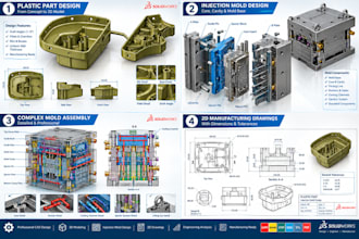 design injection molds and plastic parts in solidworks