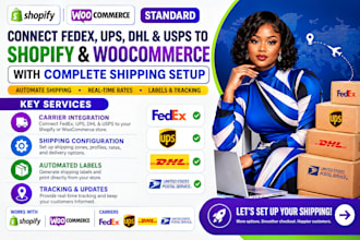 connect fedex ups dhl and usps to shopify and woocommerce with complete shipp