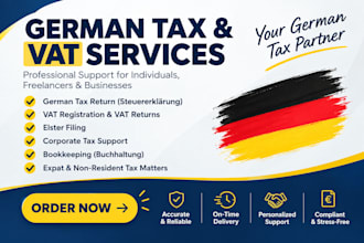 do german tax, vat, income tax, elster, corporate tax and tax return services