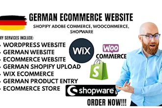 build german ecommerce website, shopware, woocommerce, shopify adobe commerce