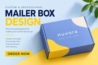 do premium mailer box and luxury rigid box packaging design with 3d mockup