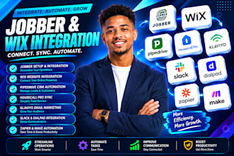 integrate jobber wix pipedrive housecall pro klaviyo slack dialpad zapier make
