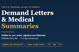 draft personal injury demand letters and medical summaries for law firms