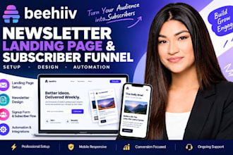 setup beehiiv landing page beehiiv newsletter beehiiv subscriber funnel