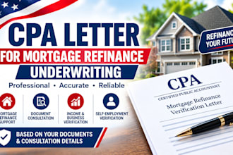 provide a CPA letter for mortgage refinance underwriting