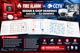 do fire alarm and cctv design shop drawings autocad elv drawings