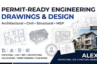 provide structural civil mep drawings and engineer stamp for permits