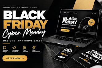 design black friday cyber monday black friday landing page campaign flyer