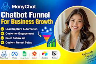 create manychat chatbot funnel for leads and sales automation