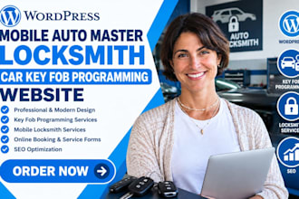 design wordpress mobile auto master locksmith car key fob programming website