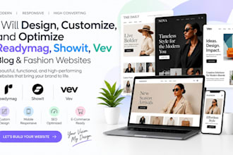 readymag showit template customization blog design vev fashion website