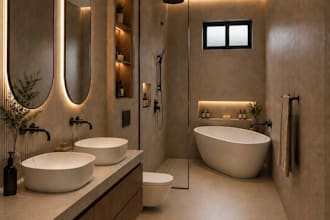 do 3d bathroom design, bathroom remodel, master bathroom, 3d realistic render