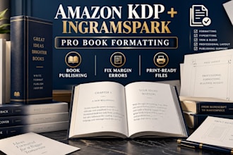 amazon KDP book formatting and publishing, ingramspark print ready book setup