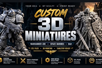 sculpt a custom 3d warhammer 40k space marines dnd and stl model for 3d printing