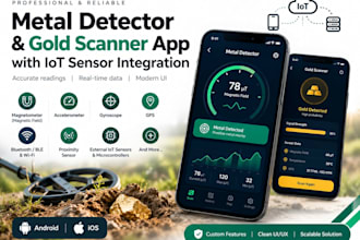 build a metal detector app, gold detector scanner app, iot app