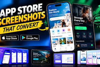 design professional app screenshots for app store and play store