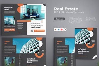 design adobe indesign company brochure layout file, real estate annual report