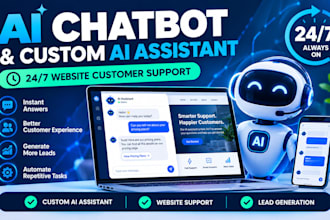 build an ai chatbot, custom ai assistant and website customer support bot