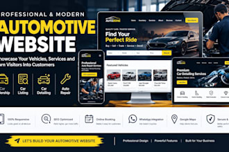 build car detailing, car listing, dealership and auto repair shop website