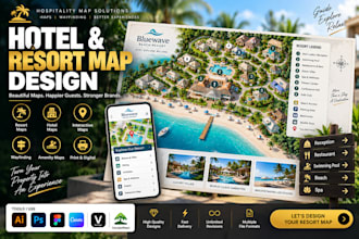 design hotel and resort maps, interactive maps wayfinding