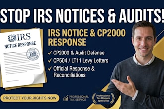 draft irs notice response letter, cp2000, cp504, and dispute irs tax audit