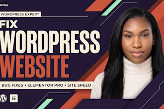fix wordpress website bugs elementor pro issues and speed problems