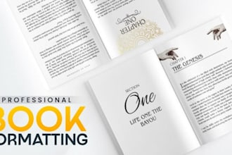 do  book typesetting, book formatting book layout  and ebook formatting,