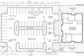 design code compliant parking lot layouts and commercial site plans