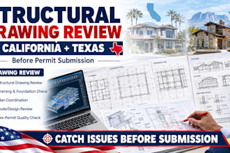review california and texas structural drawings before permit