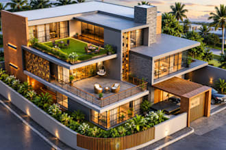 design or redesign your house exterior with modern architectural 3dvisualization
