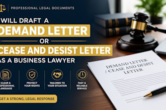 draft a demand letter or cease and desist letter as a business lawyer