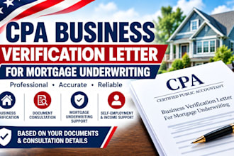 provide a CPA business verification letter for mortgage underwriting