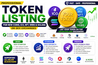 do token listing for market tracking and token discovery on dex, cex, coingecko