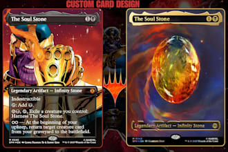 design custom mtg card, tcg card, mtg token, card illustration, card template